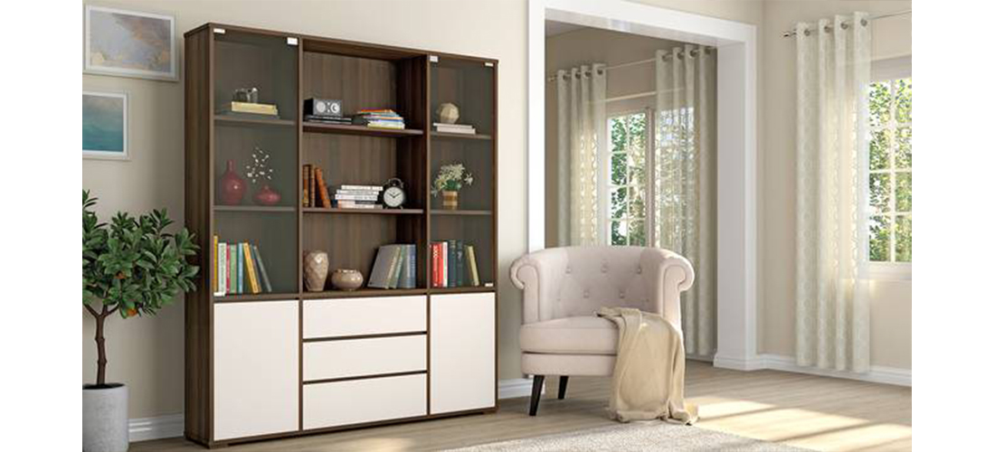 Bookshelf/Display Cabinet With Glass Door